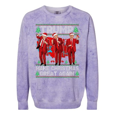 Funny Trump Dance Make Christmas Great Again Trump Christmas Colorblast Crewneck Sweatshirt