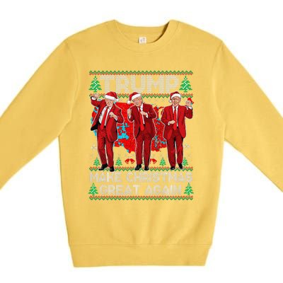 Funny Trump Dance Make Christmas Great Again Trump Christmas Premium Crewneck Sweatshirt