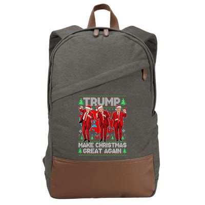 Funny Trump Dance Make Christmas Great Again Trump Christmas Cotton Canvas Backpack