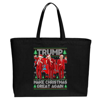 Funny Trump Dance Make Christmas Great Again Trump Christmas Cotton Canvas Jumbo Tote