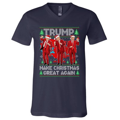 Funny Trump Dance Make Christmas Great Again Trump Christmas V-Neck T-Shirt