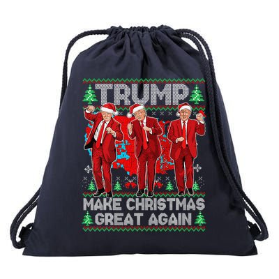 Funny Trump Dance Make Christmas Great Again Trump Christmas Drawstring Bag