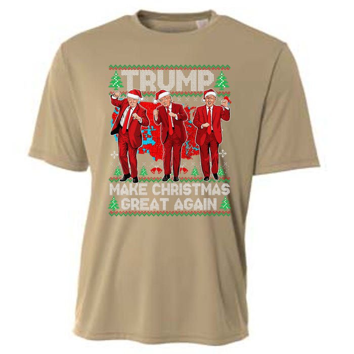 Funny Trump Dance Make Christmas Great Again Trump Christmas Cooling Performance Crew T-Shirt