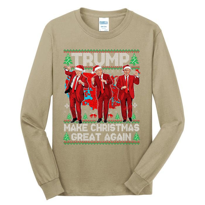 Funny Trump Dance Make Christmas Great Again Trump Christmas Tall Long Sleeve T-Shirt