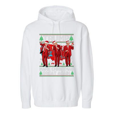 Funny Trump Dance Make Christmas Great Again Trump Christmas Garment-Dyed Fleece Hoodie