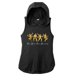 Funny Trump Dance New Year Eve Trump New Year Party 2025 Ladies PosiCharge Tri-Blend Wicking Draft Hoodie Tank