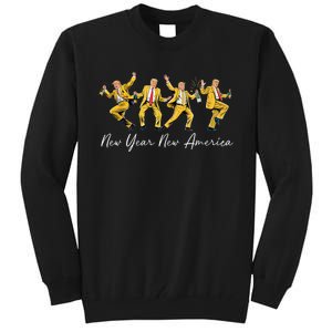 Funny Trump Dance New Year Eve Trump New Year Party 2025 Tall Sweatshirt