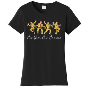 Funny Trump Dance New Year Eve Trump New Year Party 2025 Women's T-Shirt