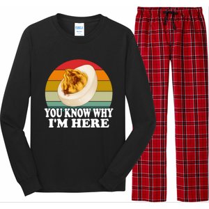 Funny Thanksgiving Deviled Eggs You Know Why IM Here Gift Long Sleeve Pajama Set