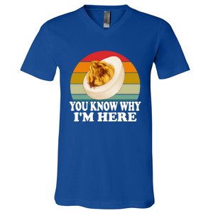 Funny Thanksgiving Deviled Eggs You Know Why IM Here Gift V-Neck T-Shirt