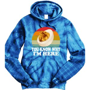 Funny Thanksgiving Deviled Eggs You Know Why IM Here Gift Tie Dye Hoodie