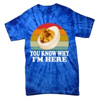 Funny Thanksgiving Deviled Eggs You Know Why IM Here Gift Tie-Dye T-Shirt