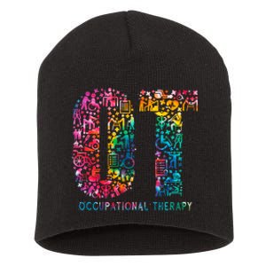 Funny Tie Dye Occupational Therapy Funny OT Month Assistant Short Acrylic Beanie