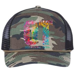 Funny Tie Dye Occupational Therapy Funny OT Month Assistant Retro Rope Trucker Hat Cap