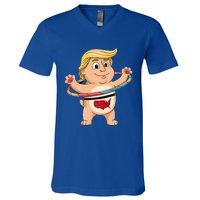 Funny Trump Dancer Hula Hooper Trump Won 24 Hula Hoop Fu 47 V-Neck T-Shirt