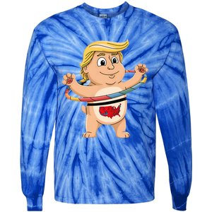 Funny Trump Dancer Hula Hooper Trump Won 24 Hula Hoop Fu 47 Tie-Dye Long Sleeve Shirt