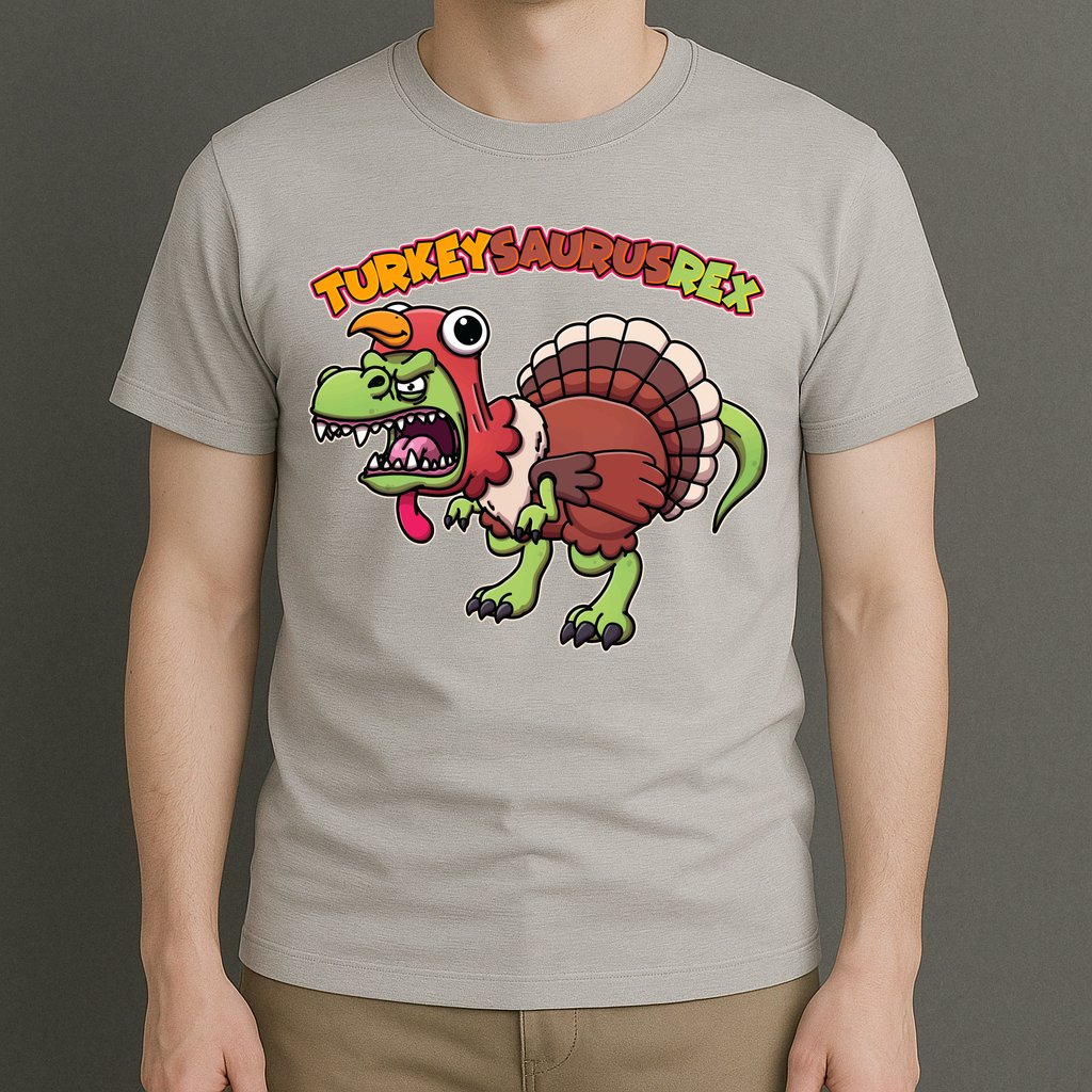 Funny Turkeysaurusrex Dinosaur In Turkey Costume T-Shirt
