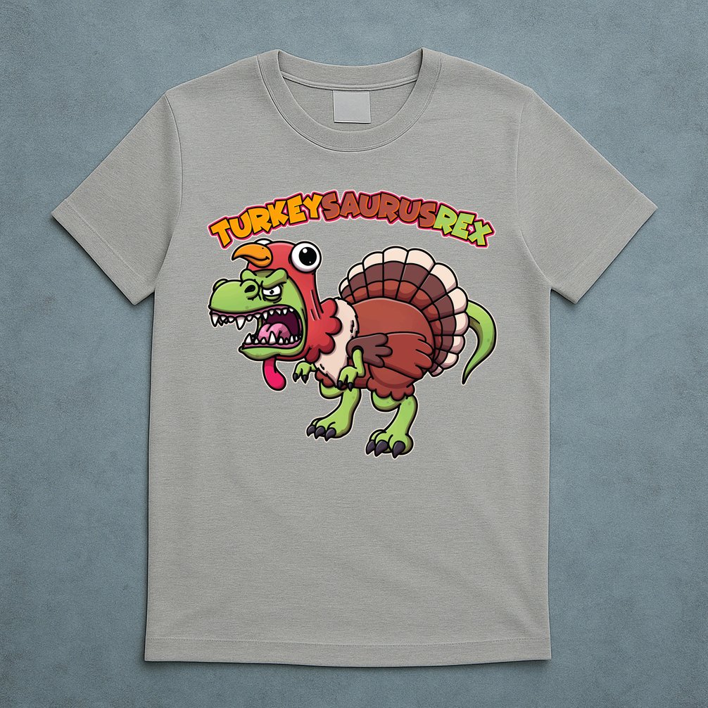 Funny Turkeysaurusrex Dinosaur In Turkey Costume T-Shirt