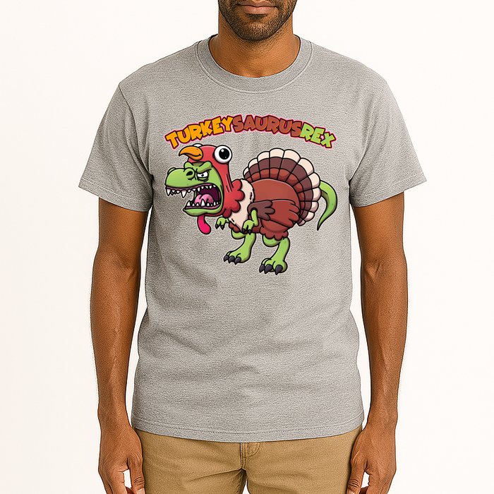 Funny Turkeysaurusrex Dinosaur In Turkey Costume Tall T-Shirt