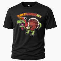 Funny Turkeysaurusrex Dinosaur In Turkey Costume Cooling Performance Crew T-Shirt