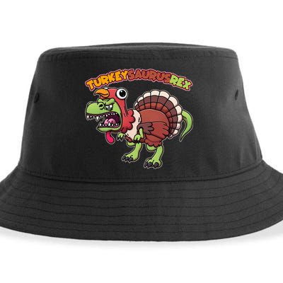Funny Turkeysaurusrex Dinosaur In Turkey Costume Sustainable Bucket Hat