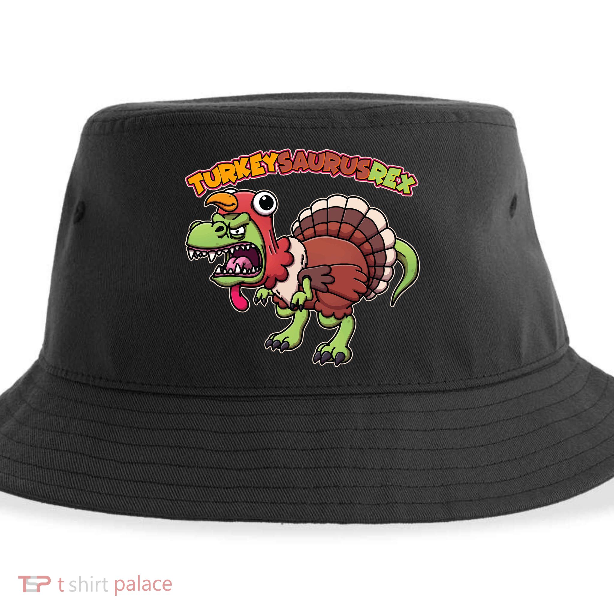 Funny Turkeysaurusrex Dinosaur In Turkey Costume Sustainable Bucket Hat