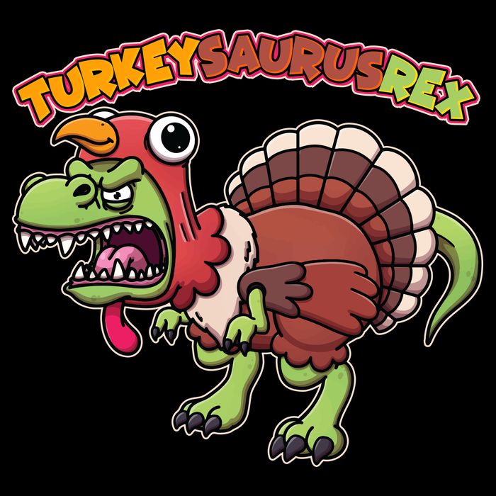 Funny Turkeysaurusrex Dinosaur In Turkey Costume Button