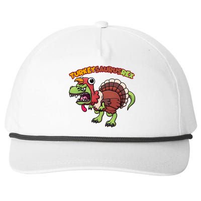 Funny Turkeysaurusrex Dinosaur In Turkey Costume Snapback Five-Panel Rope Hat