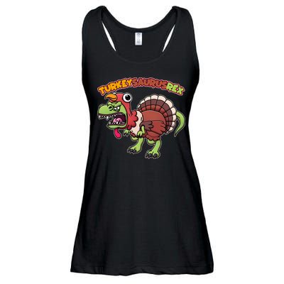 Funny Turkeysaurusrex Dinosaur In Turkey Costume Ladies Essential Flowy Tank