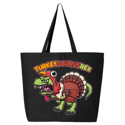 Funny Turkeysaurusrex Dinosaur In Turkey Costume 25L Jumbo Tote