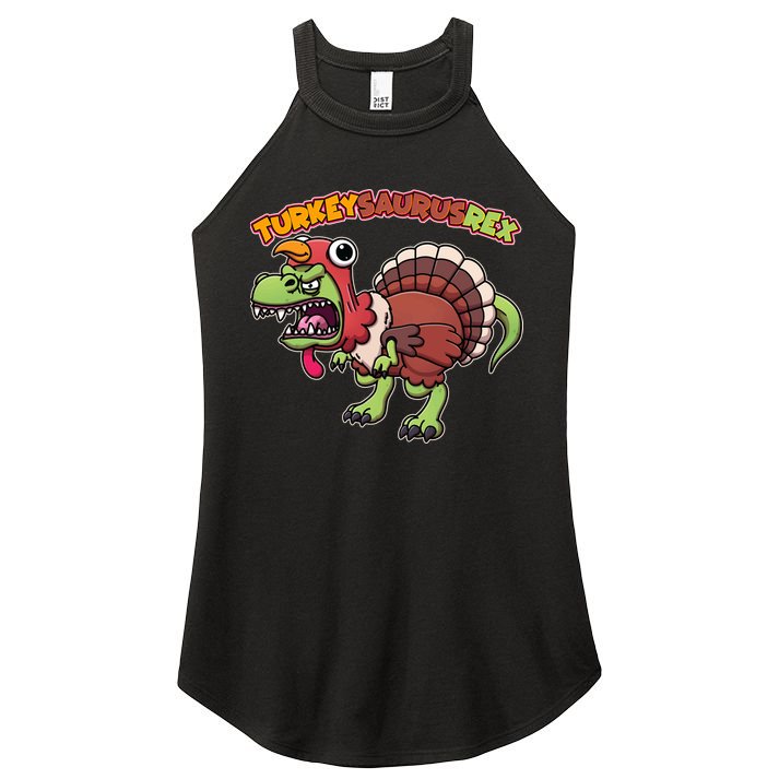 Funny Turkeysaurusrex Dinosaur In Turkey Costume Women's Perfect Tri Rocker Tank