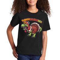 Funny Turkeysaurusrex Dinosaur In Turkey Costume Kids T-Shirt