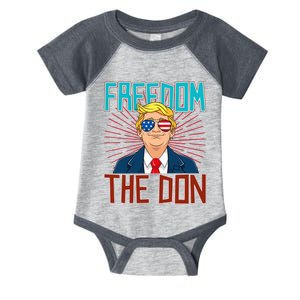 Freedom The Don 2024 4th Of July Funny Trump Election 2024 Infant Baby Jersey Bodysuit