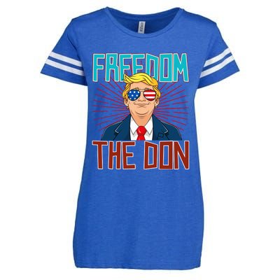 Freedom The Don 2024 4th Of July Funny Trump Election 2024 Enza Ladies Jersey Football T-Shirt