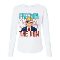 Freedom The Don 2024 4th Of July Funny Trump Election 2024 Womens Cotton Relaxed Long Sleeve T-Shirt