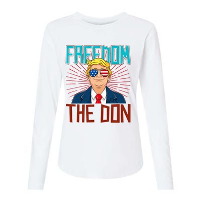 Freedom The Don 2024 4th Of July Funny Trump Election 2024 Womens Cotton Relaxed Long Sleeve T-Shirt