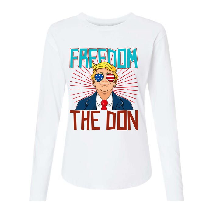 Freedom The Don 2024 4th Of July Funny Trump Election 2024 Womens Cotton Relaxed Long Sleeve T-Shirt