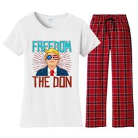 Freedom The Don 2024 4th Of July Funny Trump Election 2024 Women's Flannel Pajama Set