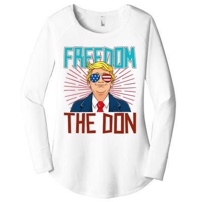 Freedom The Don 2024 4th Of July Funny Trump Election 2024 Women's Perfect Tri Tunic Long Sleeve Shirt