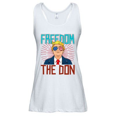 Freedom The Don 2024 4th Of July Funny Trump Election 2024 Ladies Essential Flowy Tank