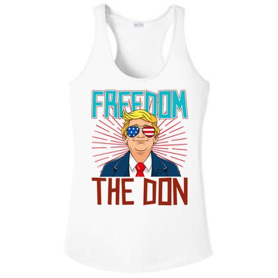 Freedom The Don 2024 4th Of July Funny Trump Election 2024 Ladies PosiCharge Competitor Racerback Tank