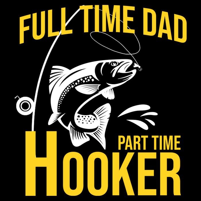 Full Time Dad Part Time Hooker Funny Fishing Gift Flatbill Hat