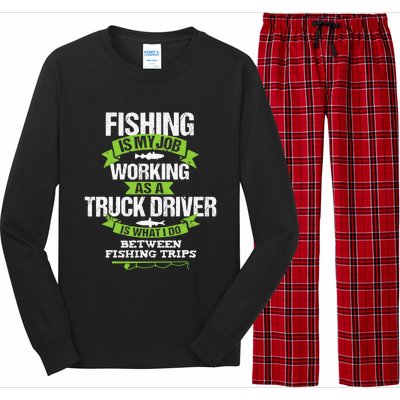 Funny Truck Driver Gift Fisherman Trucker Long Sleeve Pajama Set