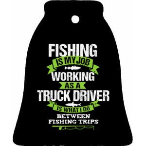 Funny Truck Driver Gift Fisherman Trucker Ceramic Bell Ornament