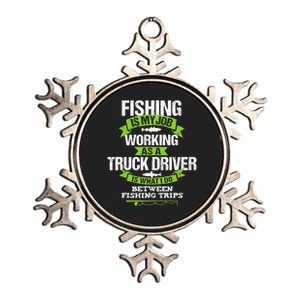 Funny Truck Driver Gift Fisherman Trucker Metallic Star Ornament