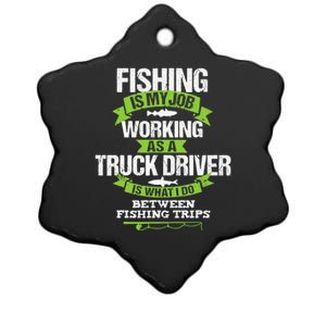 Funny Truck Driver Gift Fisherman Trucker Ceramic Star Ornament