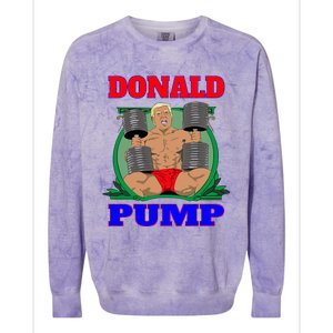 Funny Trump Donald Pump Gym Colorblast Crewneck Sweatshirt