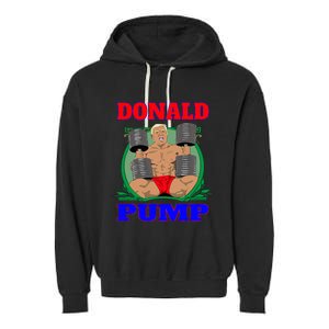 Funny Trump Donald Pump Gym Garment-Dyed Fleece Hoodie