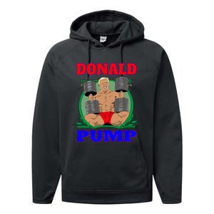 Funny Trump Donald Pump Gym Performance Fleece Hoodie