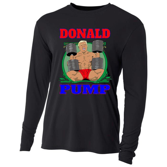 Funny Trump Donald Pump Gym Cooling Performance Long Sleeve Crew